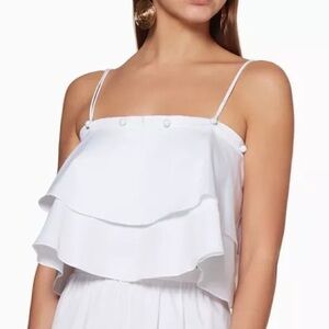 Prose & Poetry White Sacha Double Ruffle Camisole